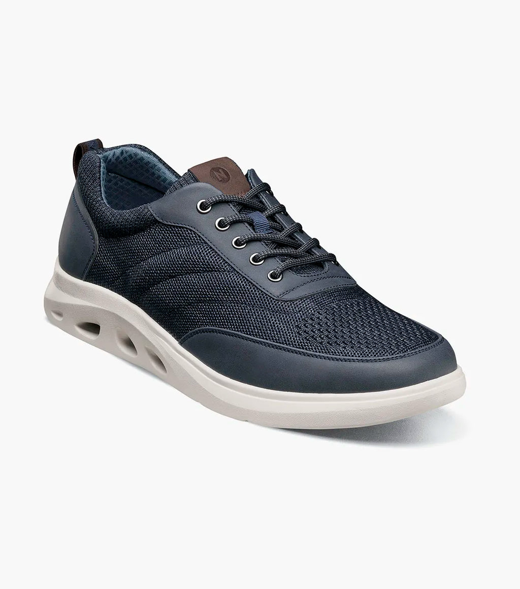Nunn Bush Ponte Knit Moc Toe Sneaker Lightweight Navy Multi 85116-492