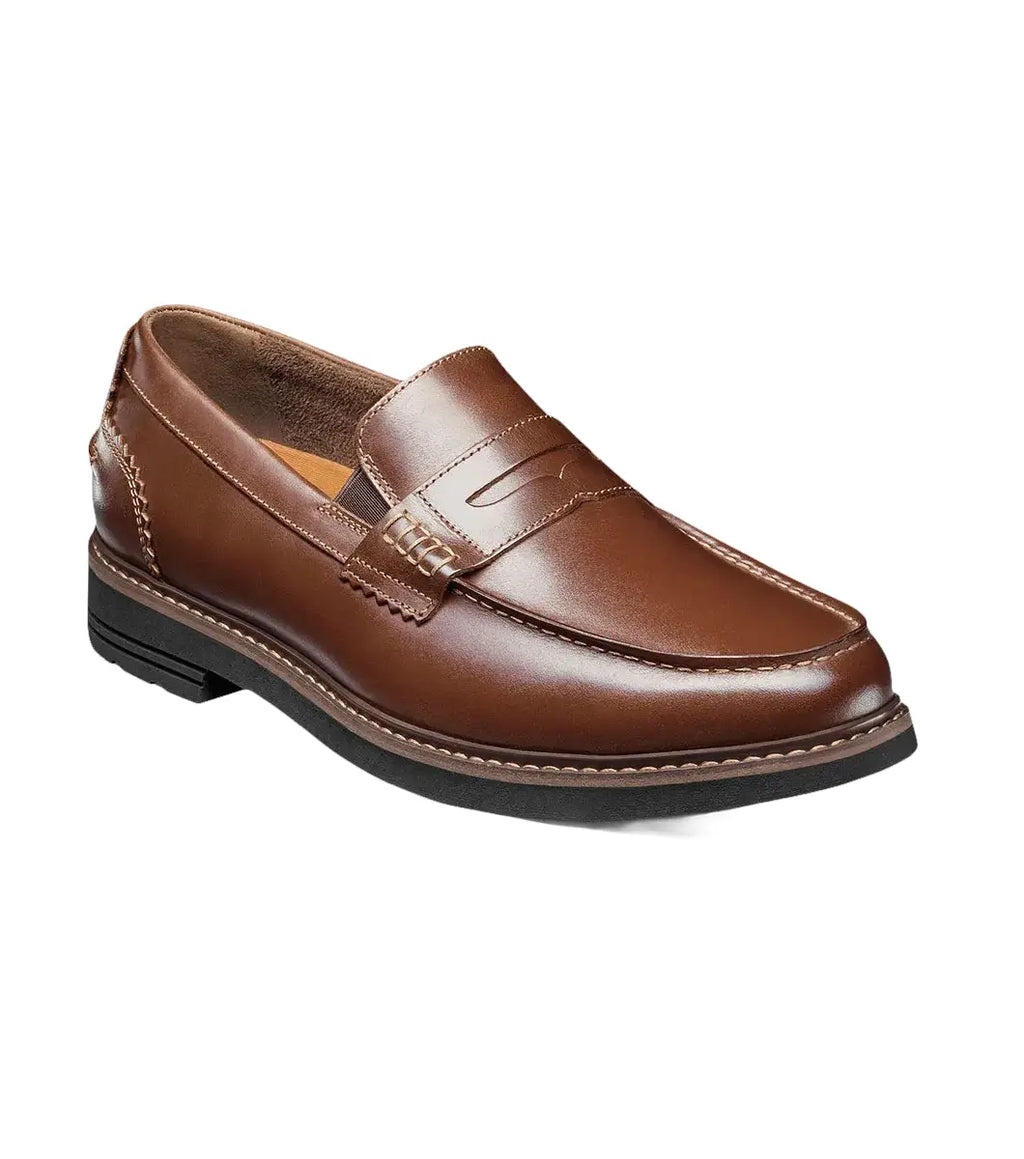 Nunn Bush Odin II Moc Toe Penny Loafer Shoes Cognac 85154-221