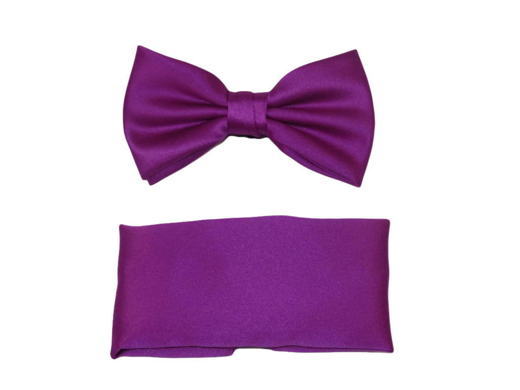 Men's Satin Silky Bow Tie Hankie by J.Valintin Collection #91 Fuchsia Pink