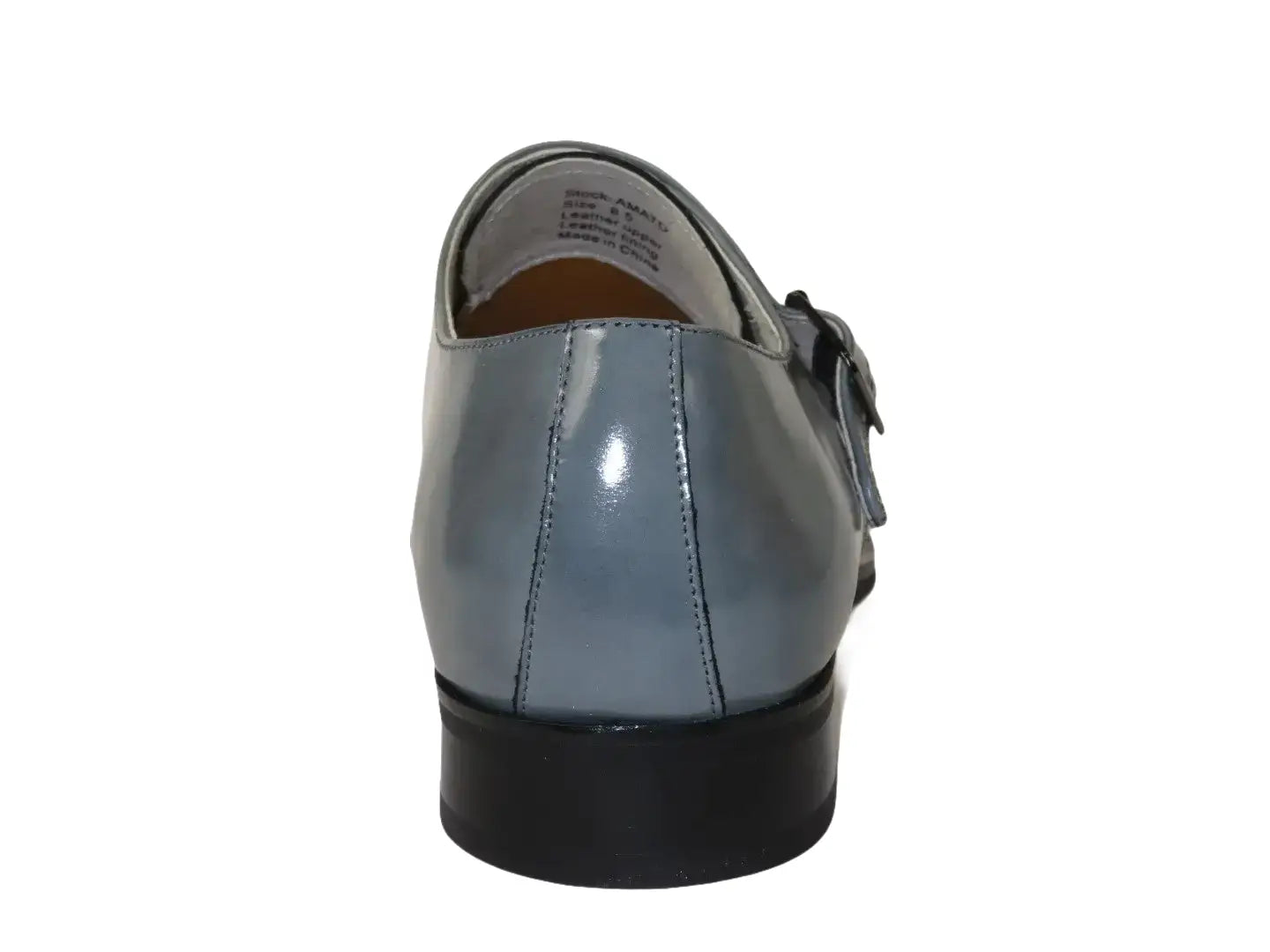 Men's Giovanni Shoes High Quality Leather Monk Strap Buckle AMATO gray