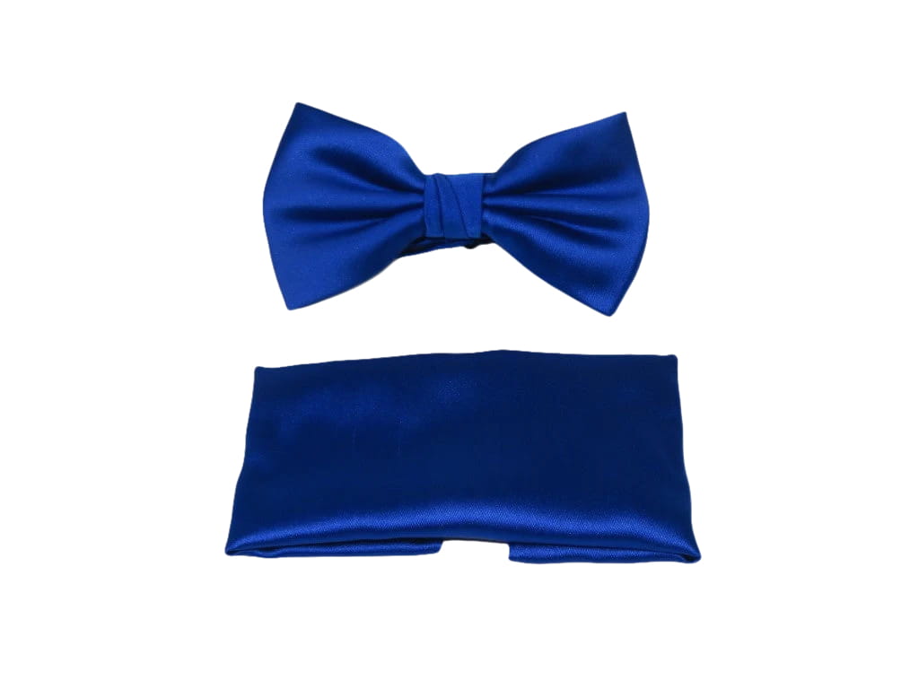 Men's Satin Silky Bow Tie Hankie by J.Valintin Collection #Bow Royal Blue