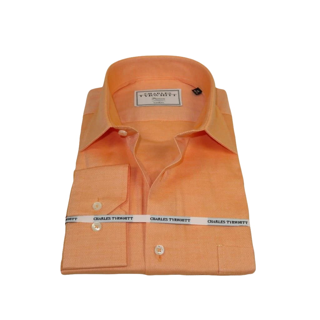 Men's Shirt Charles TYRWHITT Turkey 100% Cotton Spread Collar CHT-15 Peach