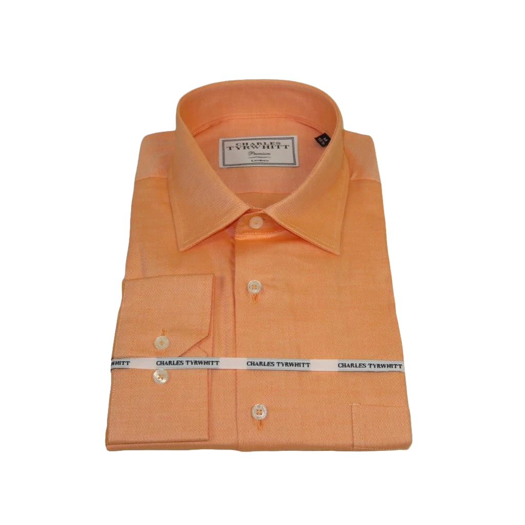 Men's Shirt Charles TYRWHITT Turkey 100% Cotton Spread Collar CHT-15 Peach