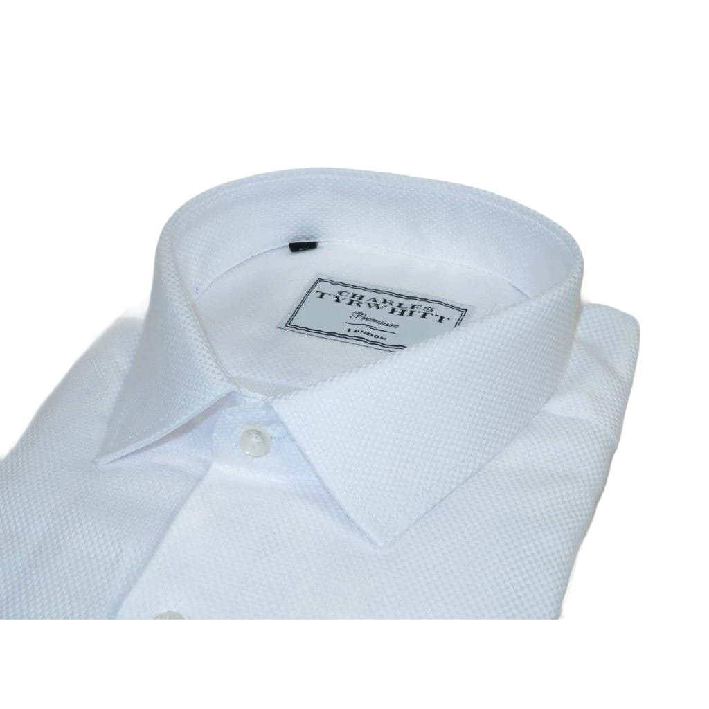 Men's Dress Shirt Charles TYRWHITT Turkey 100% Cotton CHT-16 White Pique