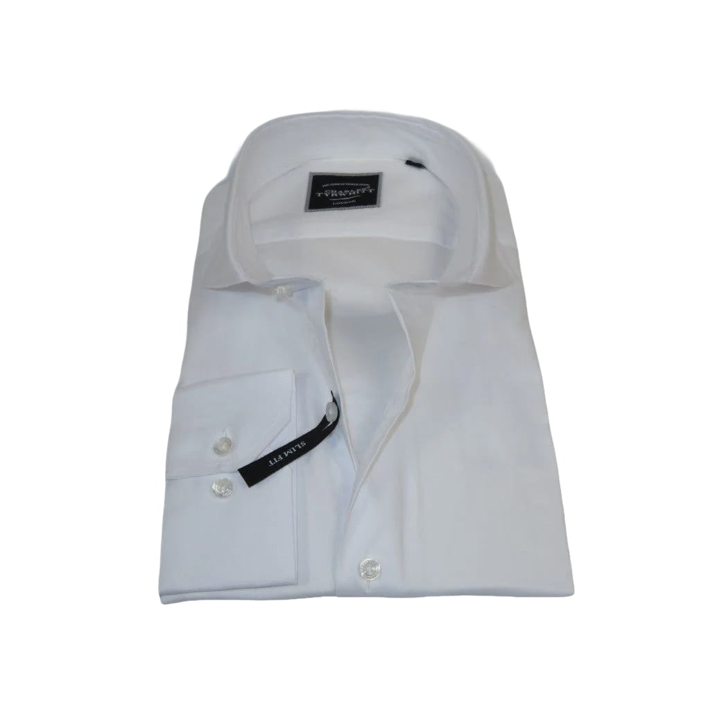 Men's Shirt Charles TYRWHITT 100% Cotton Cut-away Collar CHT-18 White