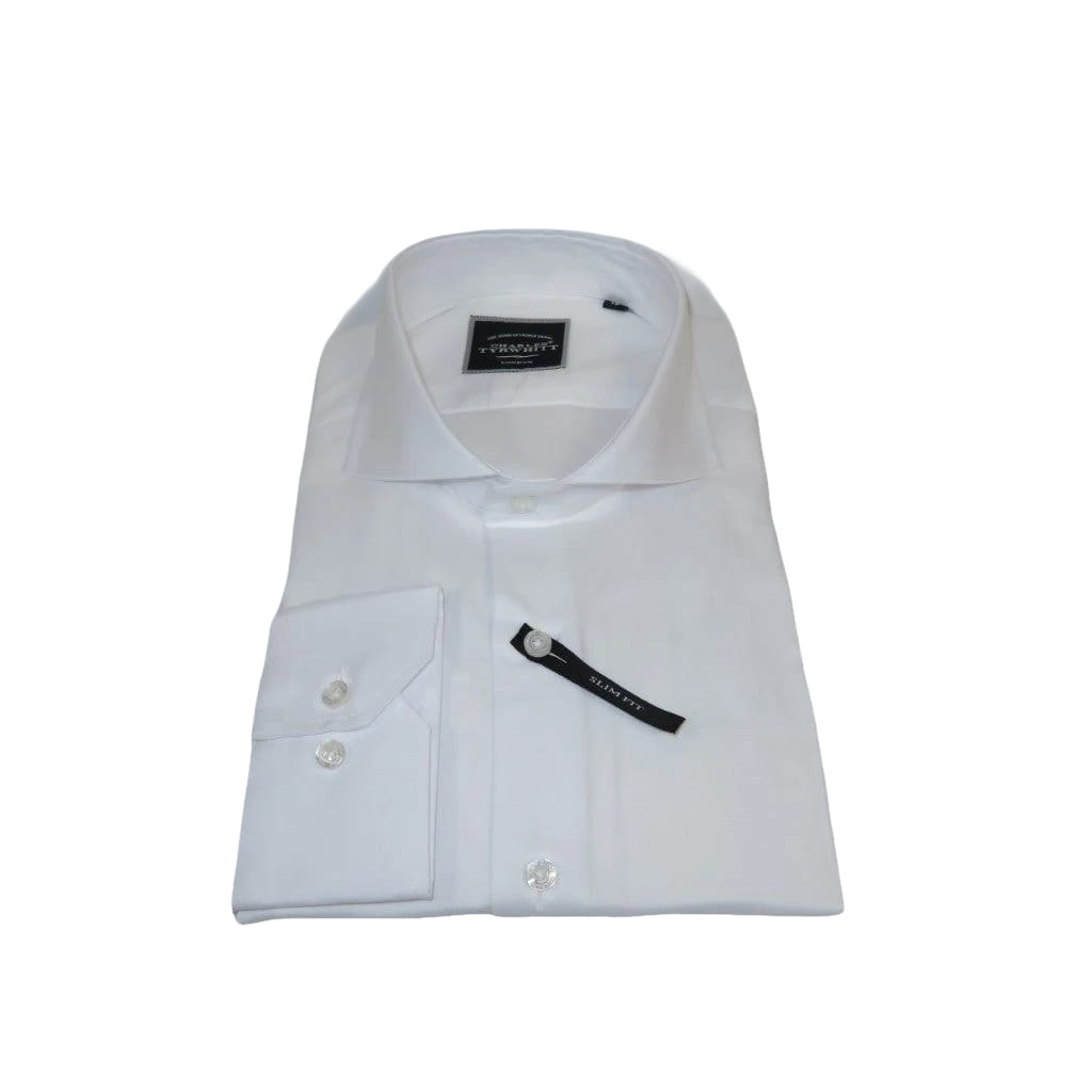 Men's Shirt Charles TYRWHITT 100% Cotton Cut-away Collar CHT-18 White