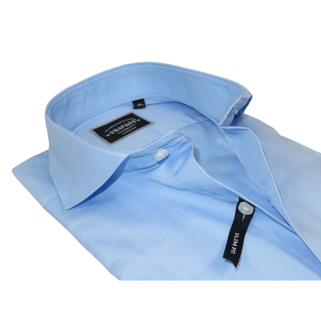 Men's Shirt Charles TYRWHITT 100% Cotton Cut-away Collar CHT-19 Blue