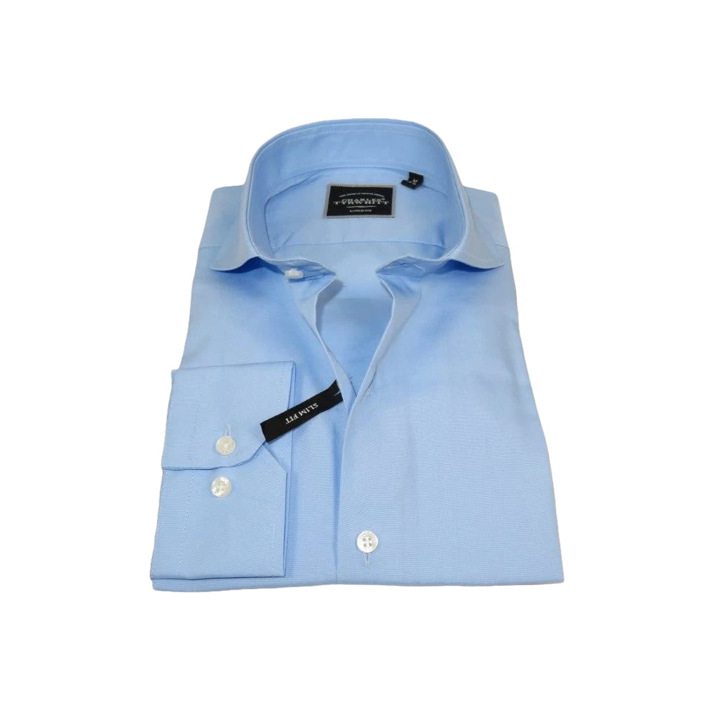 Men's Shirt Charles TYRWHITT 100% Cotton Cut-away Collar CHT-19 Blue
