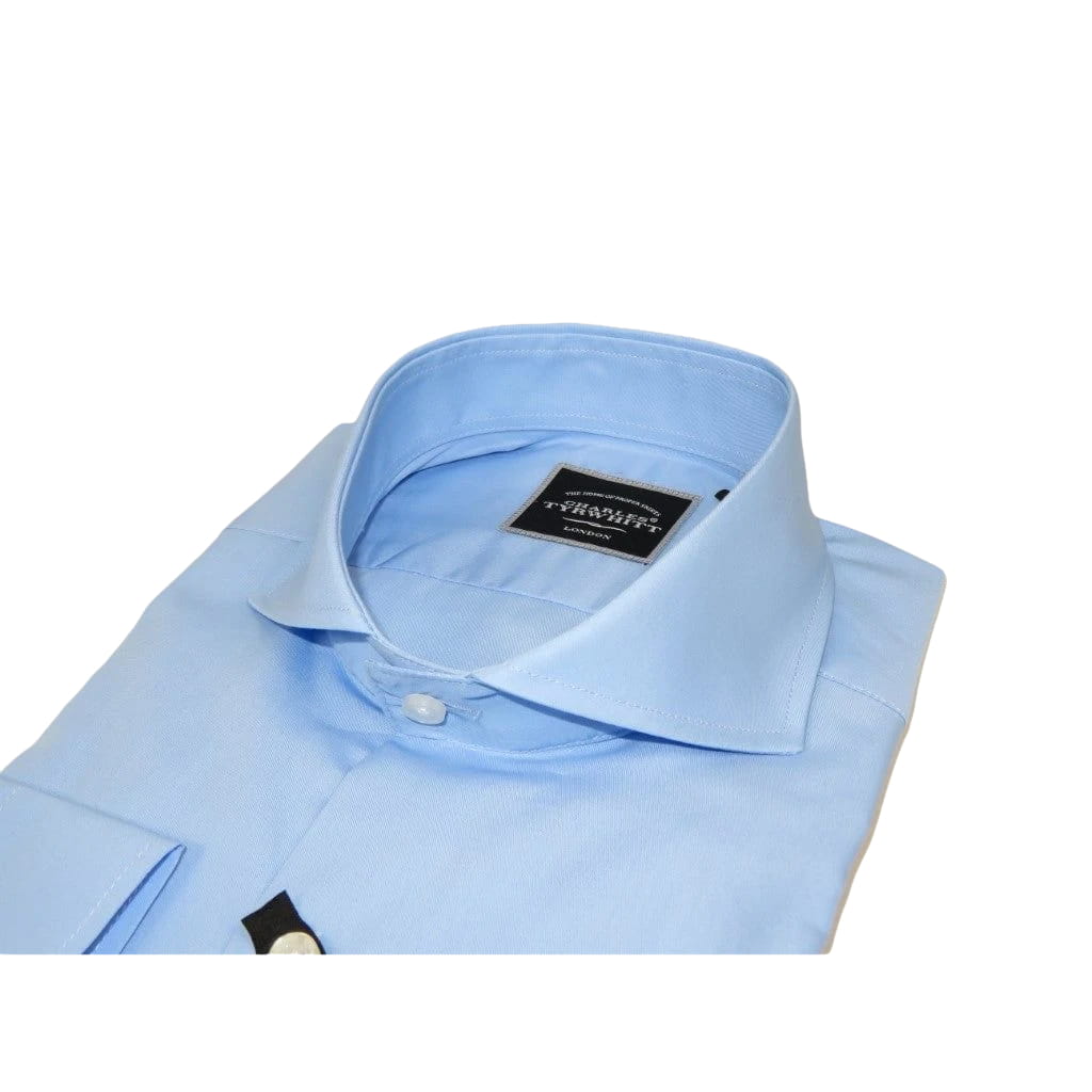 Men's Shirt Charles TYRWHITT 100% Cotton Cut-away Collar CHT-19 Blue