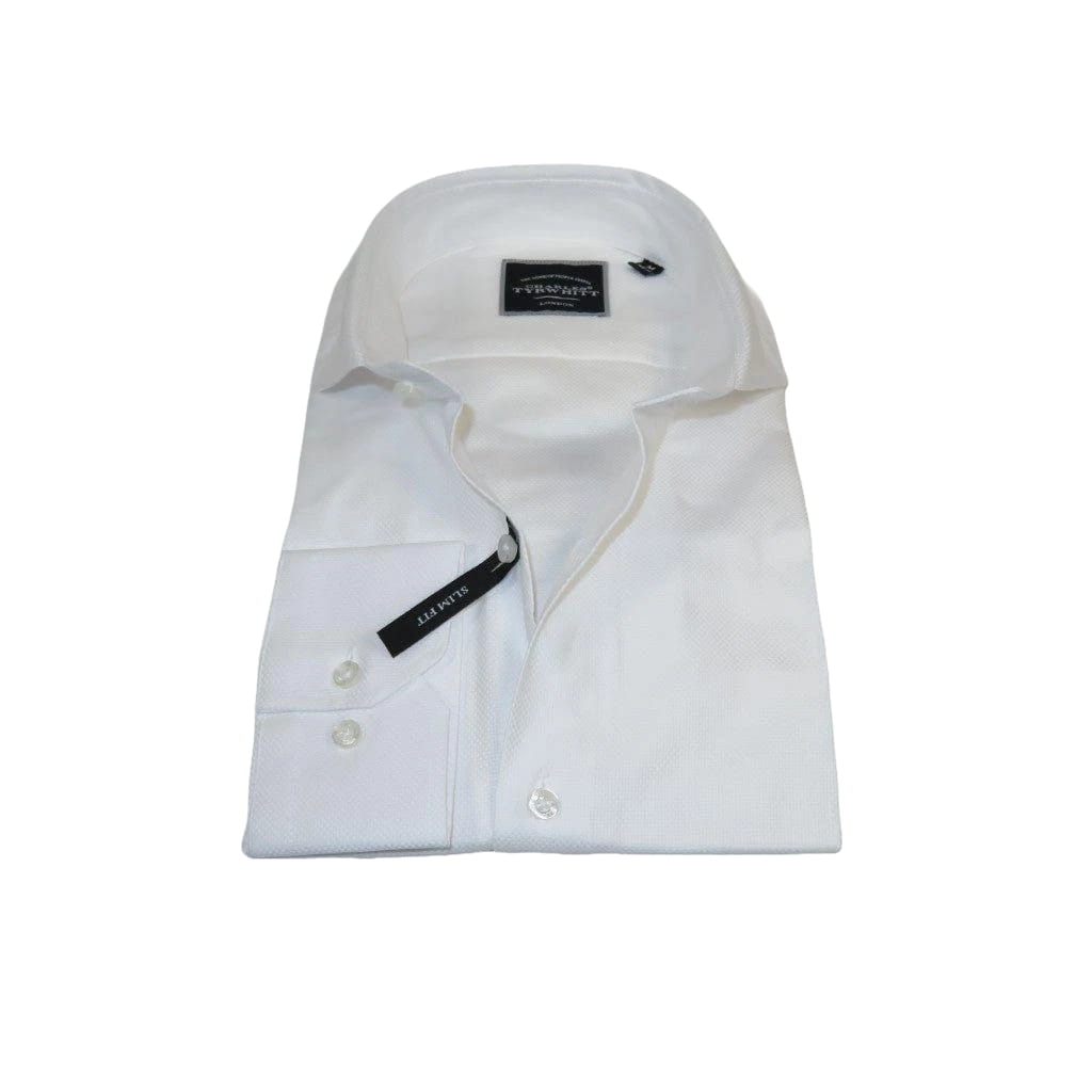 Men's Shirt Charles TYRWHITT 100% Cotton Cut-away Collar CHT-21 White Pique