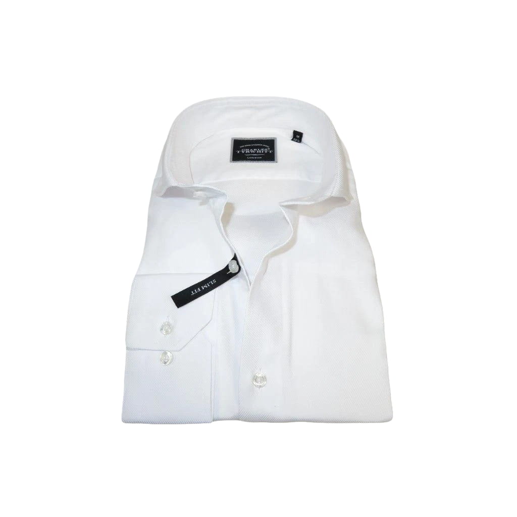 Men's Shirt Charles TYRWHITT 100% Cotton Cut-away Collar CHT-22 White Twill
