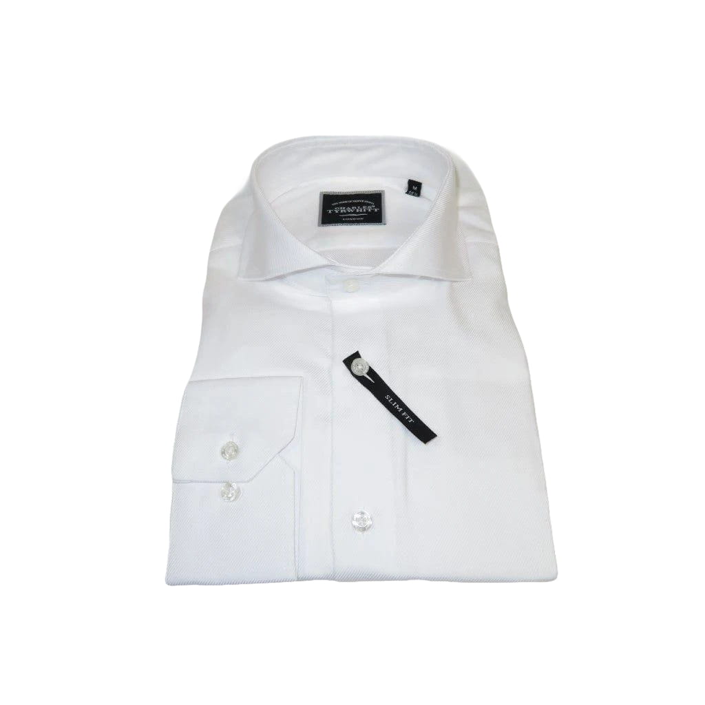 Men's Shirt Charles TYRWHITT 100% Cotton Cut-away Collar CHT-22 White Twill