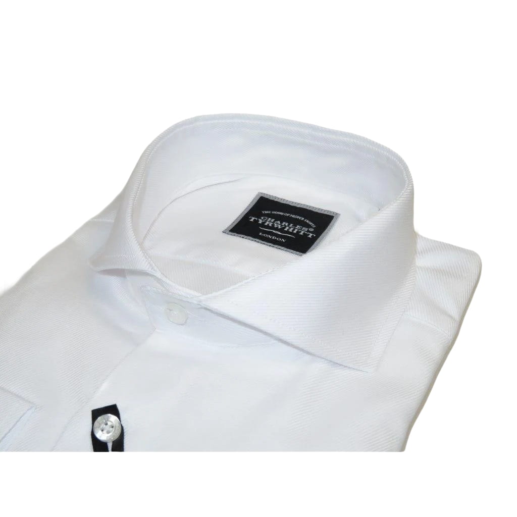 Men's Shirt Charles TYRWHITT 100% Cotton Cut-away Collar CHT-22 White Twill