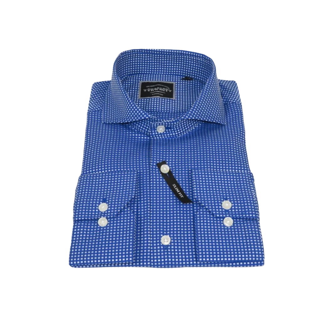 Men's Shirt Charles TYRWHITT 100% Cotton Cut-away Collar CHT-27 Royal Blue