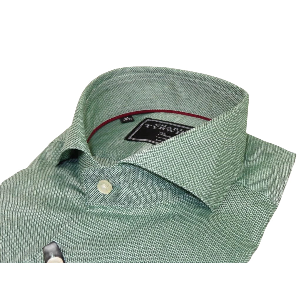 Men's Shirt Charles TYRWHITT Turkey 100% Cotton French Cuffs CHT-4 Green