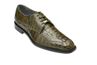 Mens Belvedere Business Shoes Chapo Genuine Crocodile Leather 1465 Olive