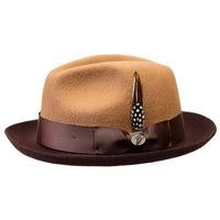 Men BENTLY Hat Australian Wool Fedora Damien Collection DM752 Camel/Brown