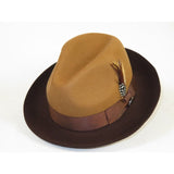 Men BENTLY Hat Australian Wool Fedora Damien Collection DM752 Camel/Brown