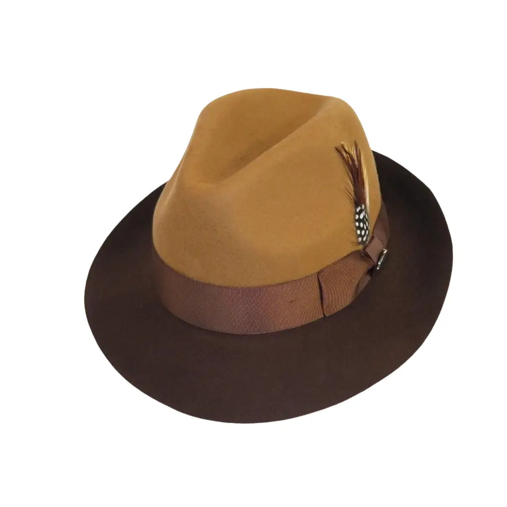 Men BENTLY Hat Australian Wool Fedora Damien Collection DM752 Camel/Brown