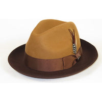 Men BENTLY Hat Australian Wool Fedora Damien Collection DM752 Camel/Brown