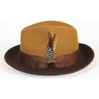 Men BENTLY Hat Australian Wool Fedora Damien Collection DM752 Camel/Brown