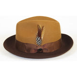 Men BENTLY Hat Australian Wool Fedora Damien Collection DM752 Camel/Brown