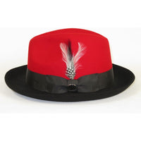 Men BENTLY Hat Australian Wool Fedora Damien Collection DM754 Red/Black