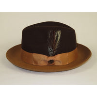 Men BENTLY Hat Australian Wool Fedora Damien Collection DM756 Brown/Camel