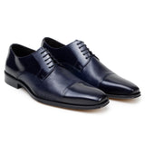 Belvedere Studio Men's Dress Shoes Alexander Deerskin Leather Navy