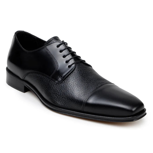 Belvedere Studio Men's Dress Shoes Alexander Deerskin Leather Black