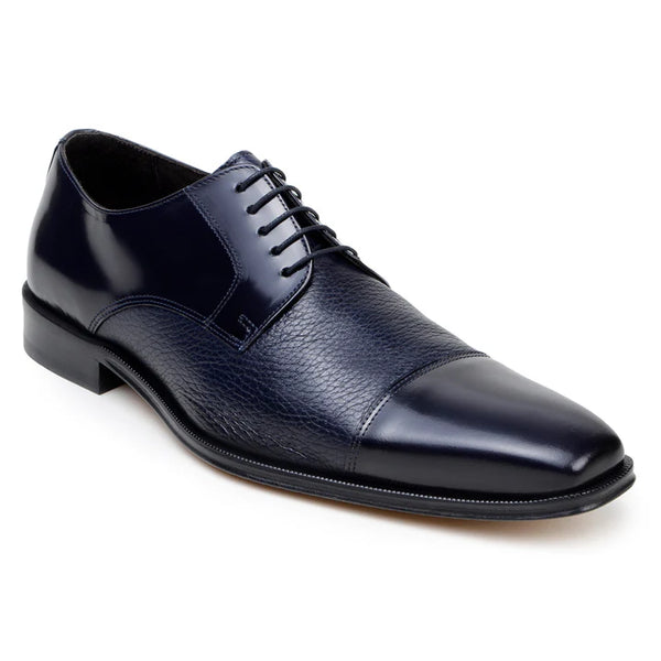 Belvedere Studio Men's Dress Shoes Alexander Deerskin Leather Navy