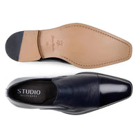 Belvedere Men's Shoes Italian Soft Deerskin ANDREO Navy