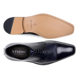 Belvedere Studio Men's Dress Shoes Alexander Deerskin Leather Navy