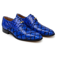 Belvedere Men's Shoes Renzo Pirarucu Lace Up Derby's Royal Blue Br01