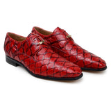 Belvedere Men's Shoes Renzo Pirarucu Lace Up Derby's Red BR01