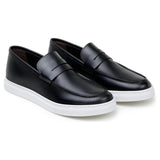 Belvedere Elliot Penny Loafer Walking Sneaker Italian Leather Black