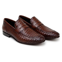 Belvedere Luca Italian Leather Penny Loafer Slip On Shoes Ant. Tan