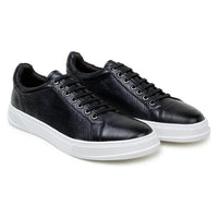 Matteo Black Belvedere Shoes Sneaker Deerskin Leather Black