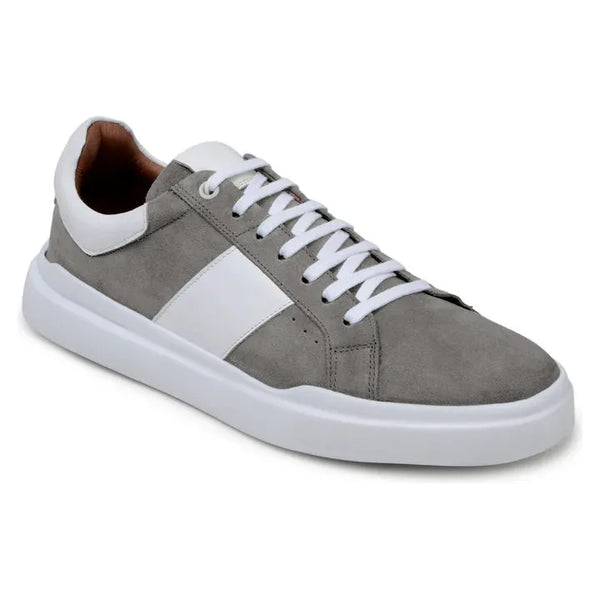 Belvedere Sneaker Suede Leather Olivier Pewter White  Shoes