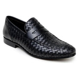 Belvedere Luca Italian Leather Penny Loafer Slip On Shoes Black