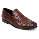Belvedere Luca Italian Leather Penny Loafer Slip On Shoes Ant. Tan