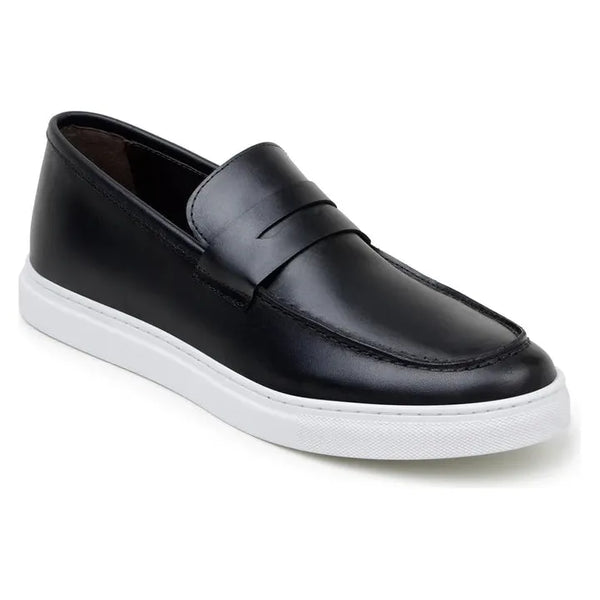 Belvedere Elliot Penny Loafer Walking Sneaker Italian Leather Black
