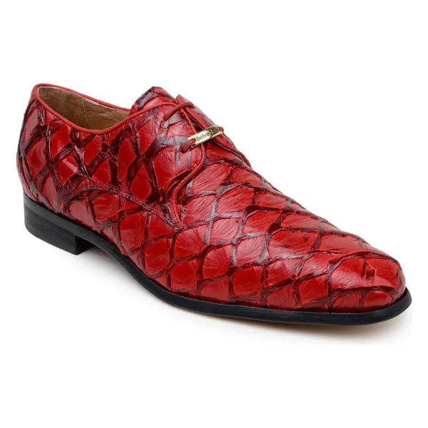 Belvedere Men's Shoes Renzo Pirarucu Lace Up Derby's Red BR01