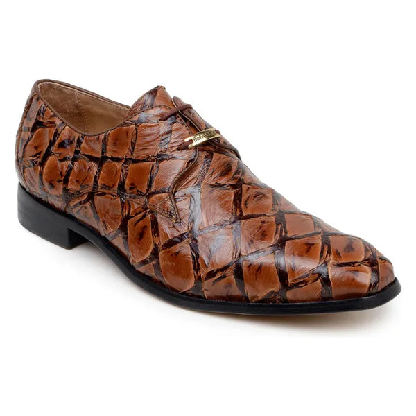 Belvedere Men's Shoes Renzo Pirarucu Lace Up Derby's Antique Almond Br01