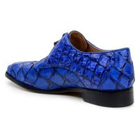 Belvedere Men's Shoes Renzo Pirarucu Lace Up Derby's Royal Blue Br01