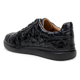 Belvedere Kingstone Genuine Pirarucu Leather Lace Up Sneakers Black Br02