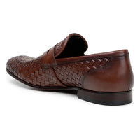 Belvedere Luca Italian Leather Penny Loafer Slip On Shoes Ant. Tan
