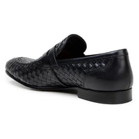 Belvedere Luca Italian Leather Penny Loafer Slip On Shoes Black