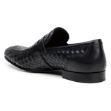 Belvedere Luca Italian Leather Penny Loafer Slip On Shoes Black