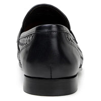 Belvedere Luca Italian Leather Penny Loafer Slip On Shoes Black